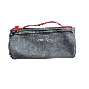 American Airlines Business Class Gray Travel Case With Red Faux Leather Handle